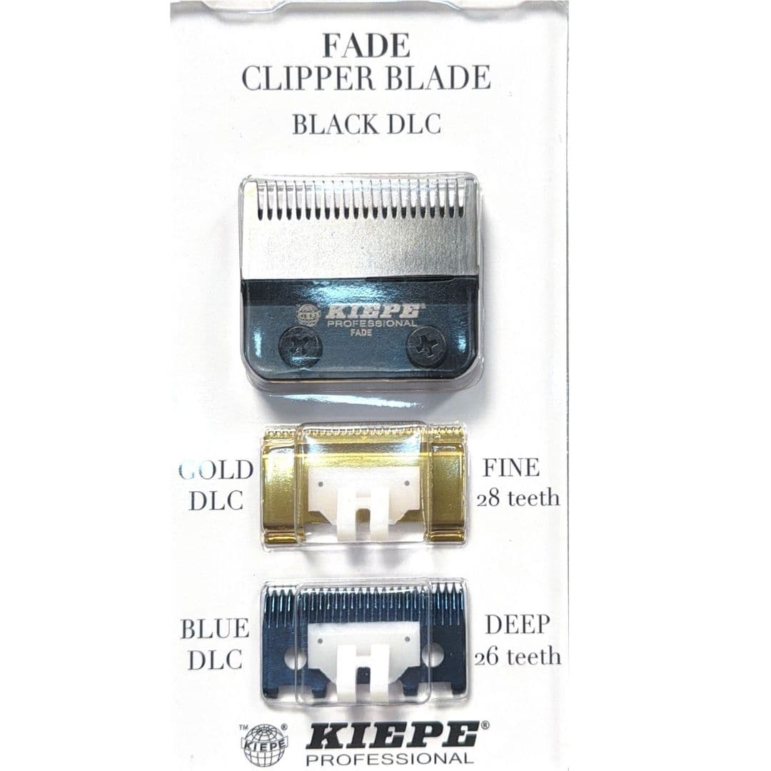Kiepe FADE Clipper Blade Black DLC 637.1 - náhradní střihací hlava s dlc povrchem se dvěma pohyblivými noži v modré a zlaté barvě