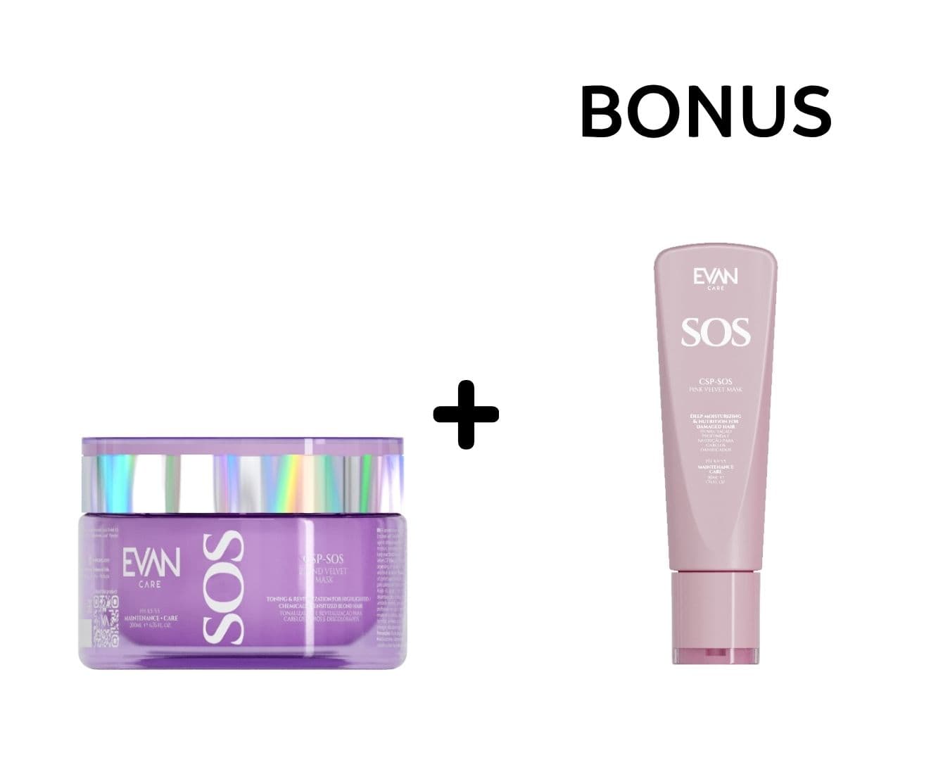 AKCE: Evan Care SOS Mask - intenzivní maska na vlasy, 230/200 ml (dle vlastního výběru) + TRAVEL SIZE SOS masky, 50 ml (dle vlastního výběru)