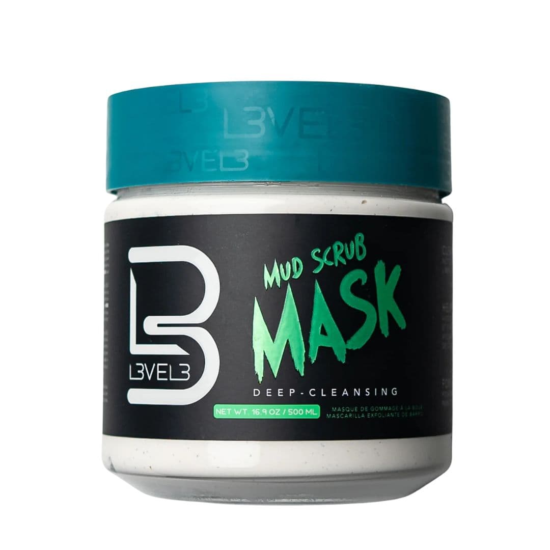 L3VEL3 Mud Scrub Mask - bahenní peelingová obličejová maska, 500 ml