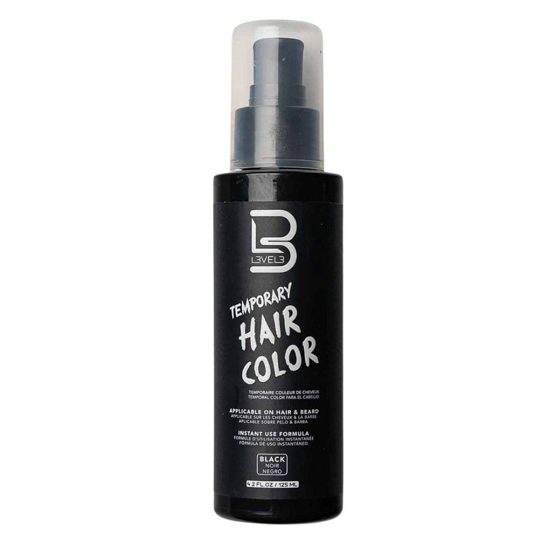 L3VEL3 Temporary Hair Color Black - semipermanentní barva na bradu, 125 ml