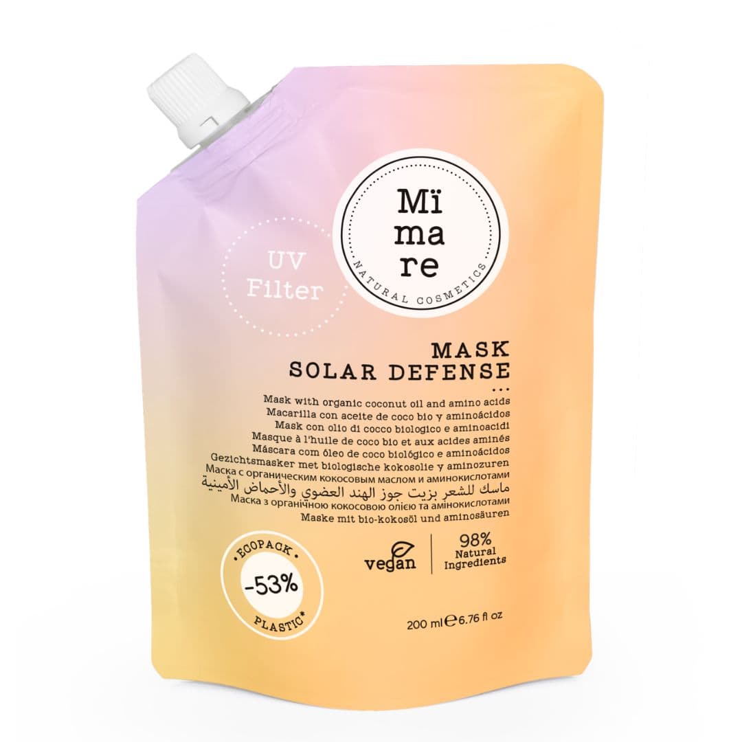 Mïmare Solar Defense Mask - intenzivní regenerační maska na vlasy po pobytu na slunci, u moře nebo v bazénu, 200 ml