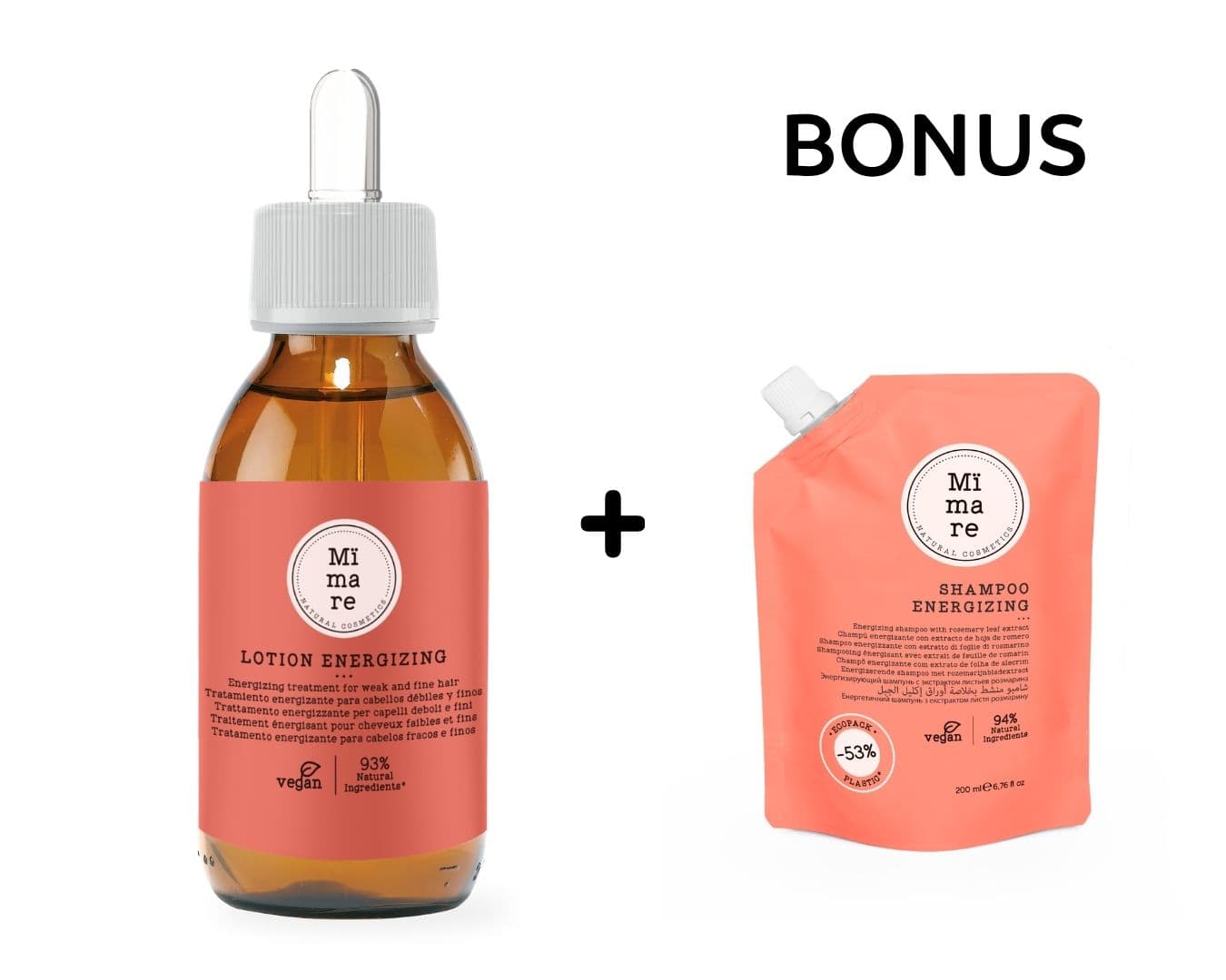 AKCIA: Mimare Energizing - rast a podpora - tonikum, 125 ml + šampón, 200 ml