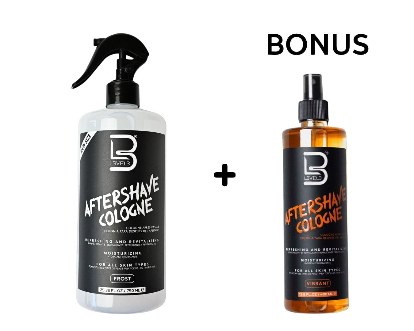 AKCE SALON SIZE: L3VEL3 AfterShave Cologne - voda po holení - salonní velikost, 750 ml + 400 ml (dle vlastního výběru)
