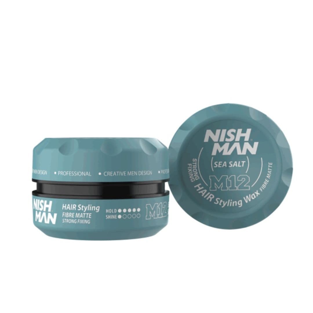 Nishman Hair Styling Wax M12 Fibre Matte SEA SALT - sea salt vosk s vláknitým matným efektem, 100 ml